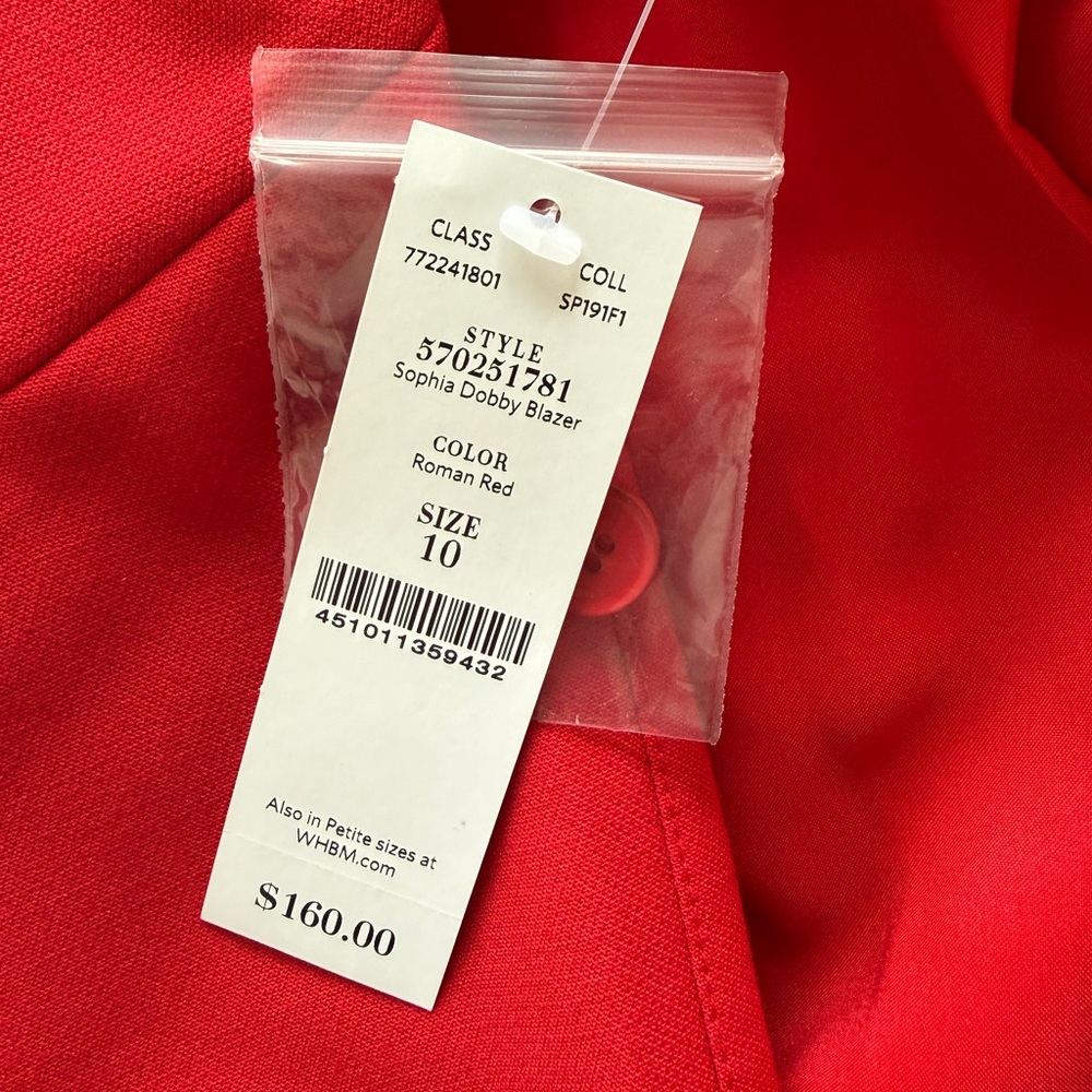 White House Black Market Red Peplum Blazer Jacket - Women - Picture 3 of 3